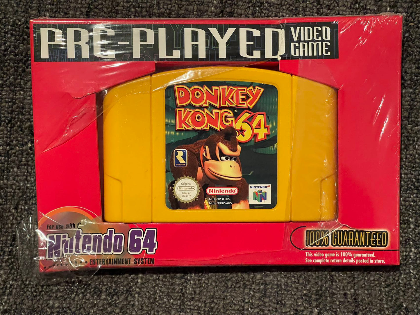 Donkey Kong 64 With Rare Video Game Store case - Nintendo 64 / N64 - Pal Version