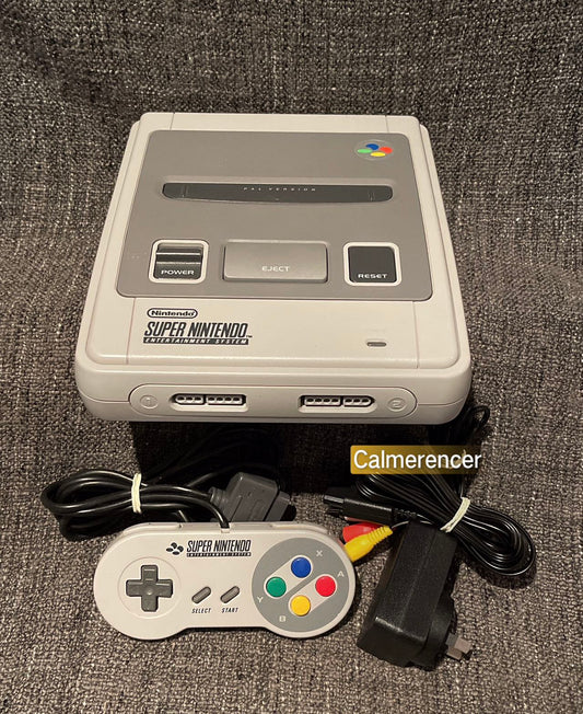 Super Nintendo Console With 1x controller, power and Video cords (Snes) Pal Version