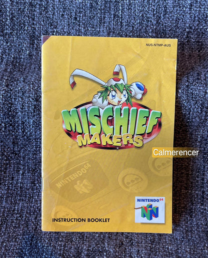 Mischief Makers Manual / Instruction Book Only - Nintendo 64 / N64 Pal Version