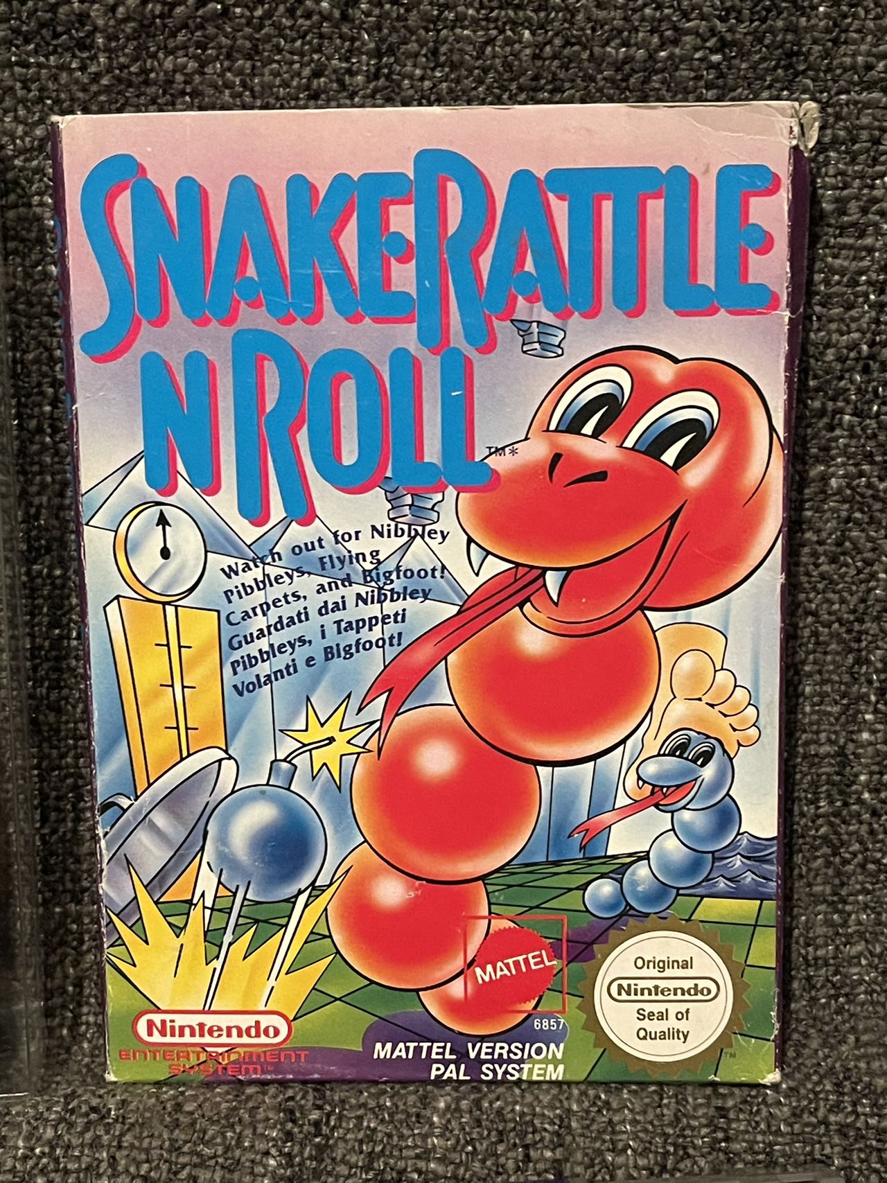 Snake Rattle N Roll Game Boxed- Nes - Nintendo / Entertainment System - Pal Version