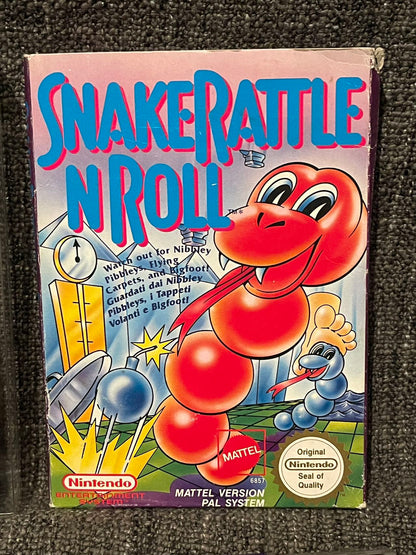 Snake Rattle N Roll Game Boxed- Nes - Nintendo / Entertainment System - Pal Version