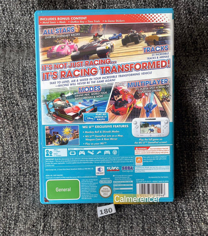 Sonic All Stars Racing Transformed - Nintendo Wii U Game