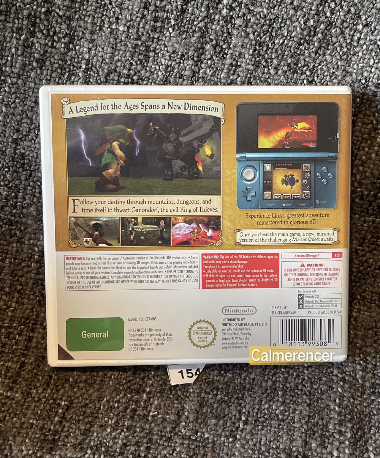 The Legend Of Zelda Ocarina of Time 3D Game Nintendo 3DS