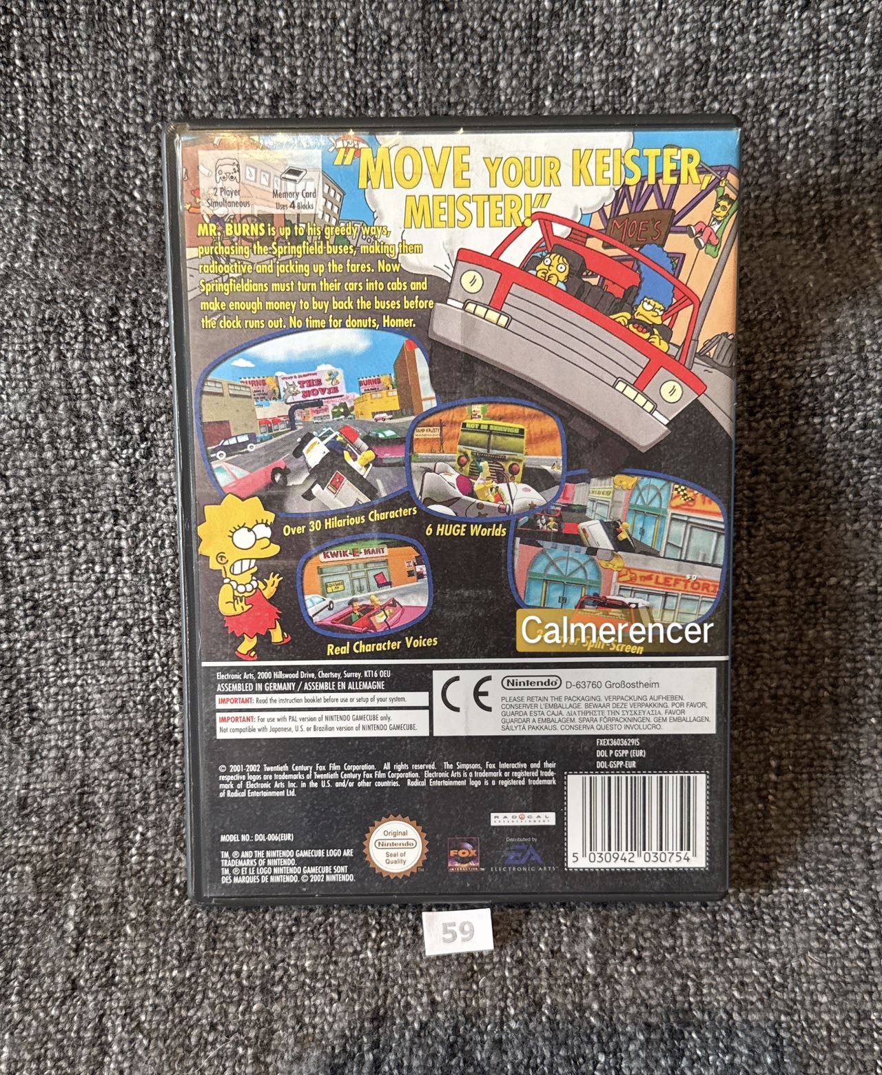 The Simpons Road Rage Game - Nintendo Gamecube - Pal Version