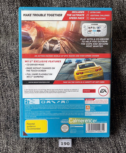 Need For Speed Most Wanted - Nintendo Wii U Game