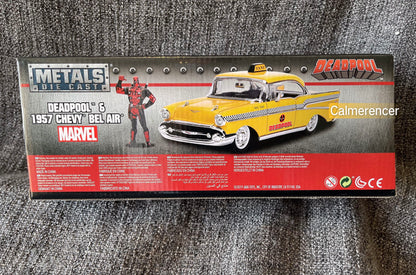 Brand New - Jada 1:24 Deadpool w /1957 Chevy Bel Air Taxi Movie Hollywood Rides - Marvel