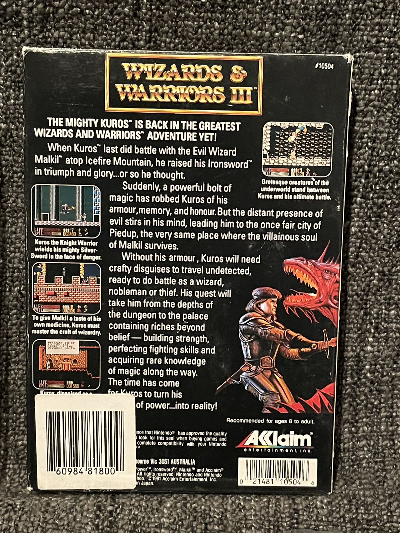 Wizzards & Warriors 3 Game - Nes - Nintendo / Entertainment System - Pal Version