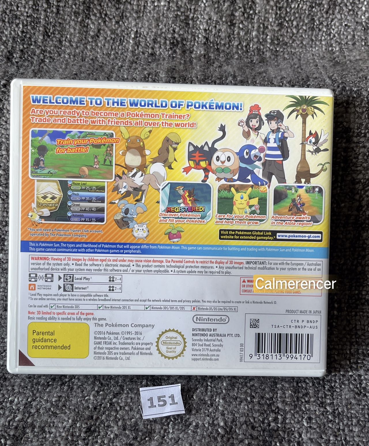 Pokemon Sun Game Nintendo 3DS