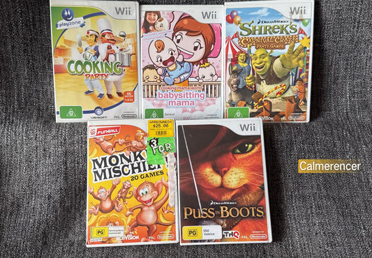 5x Kids Game Bundle -  Nintendo Wii game