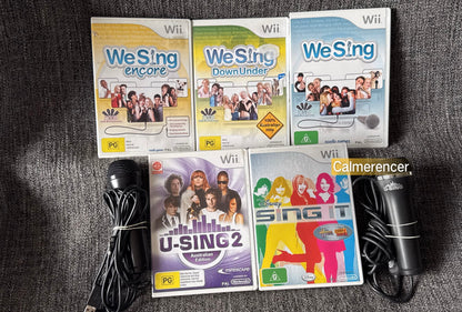 Sing Game Bundle With 2x Microphones- Nintendo Wii game