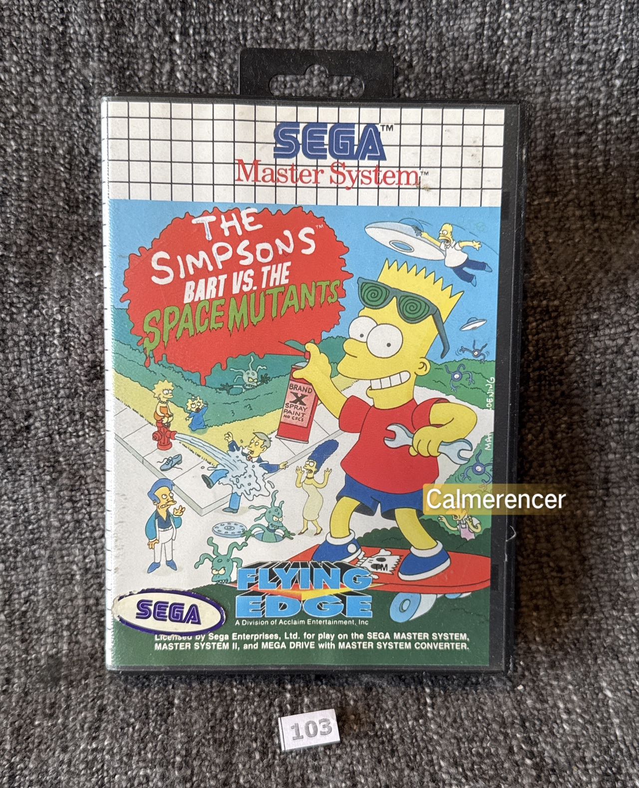 The Simpsons Bart Vs. The Space Mutants Game - Sega Master System