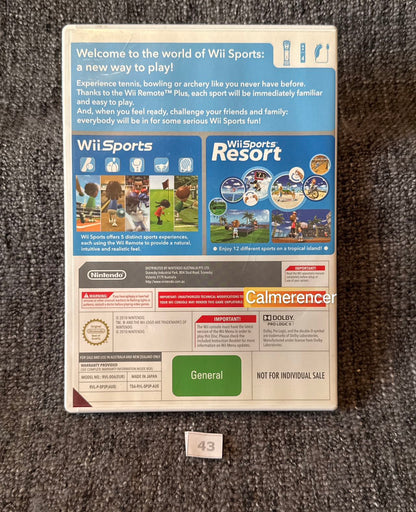 Wii Sports Resort + Wii Sports Combo Pack - Nintendo Wii game