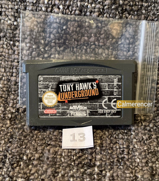 Tony Hawk Underground Game -Nintendo Gameboy Advance Cart GBA - Pal Version