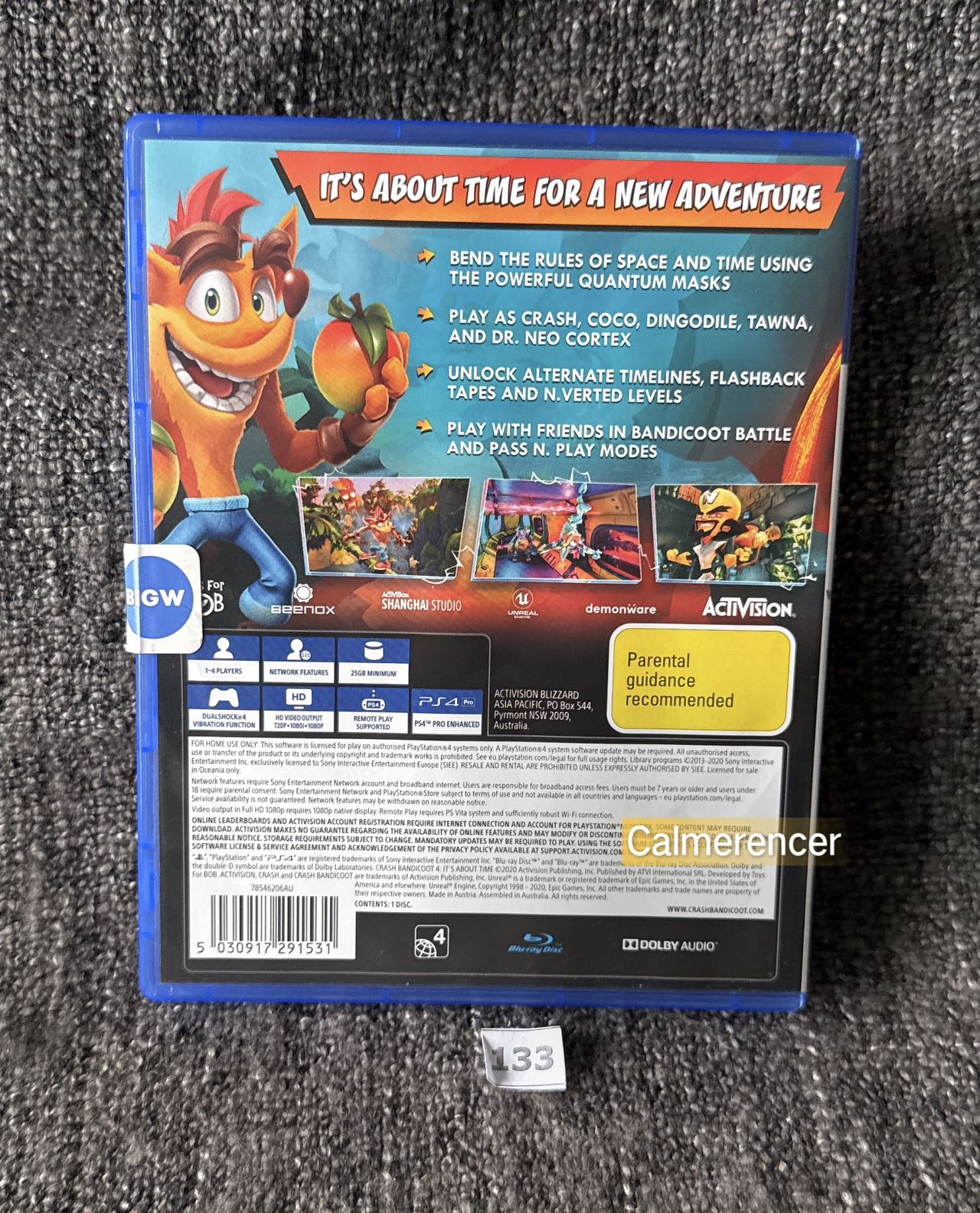 Crash Bandicoot Its About Time Sony Playstation 4 (PS4) Game