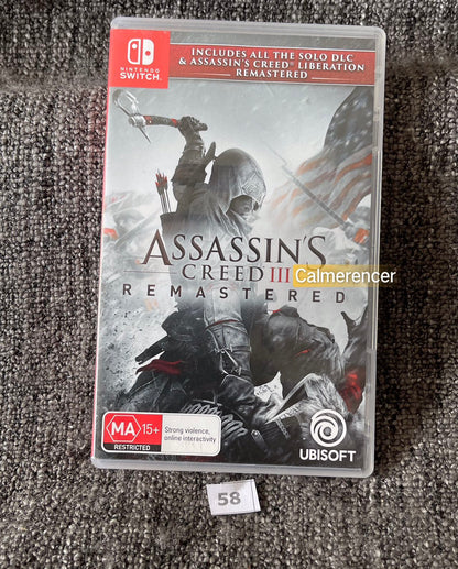 Assassins Creed 3 Remastered Game - Nintendo Switch