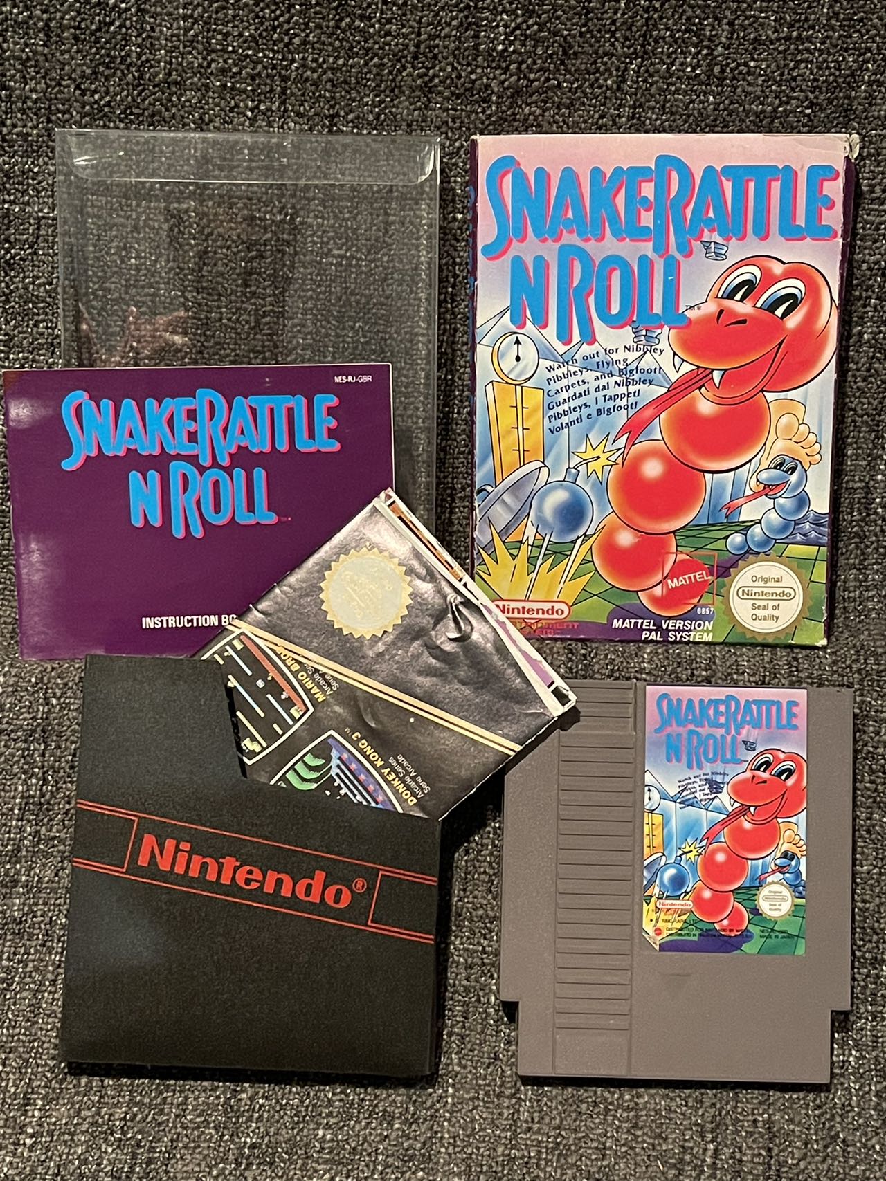 Snake Rattle N Roll Game Boxed- Nes - Nintendo / Entertainment System - Pal Version