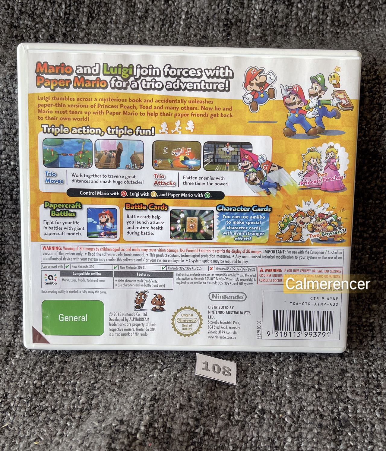 Mario & Luigi Paper Jam Bros. Game Nintendo 3DS