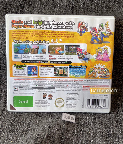 Mario & Luigi Paper Jam Bros. Game Nintendo 3DS