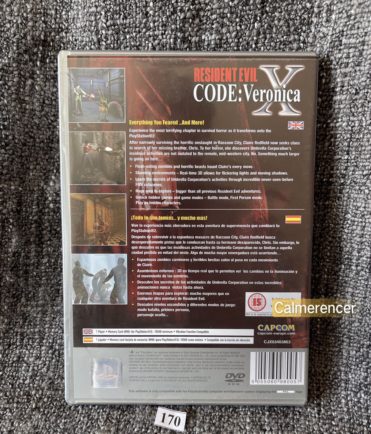 Resident Evil Code Veronica X Game- Sony PlayStation 2 (PS2)