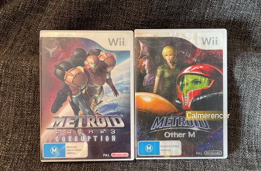 2x Metroid games (Corruption & Other M)- Nintendo Wii game