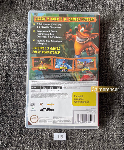 Crash Bandicoot N Sane Trilogy Game - Nintendo Switch