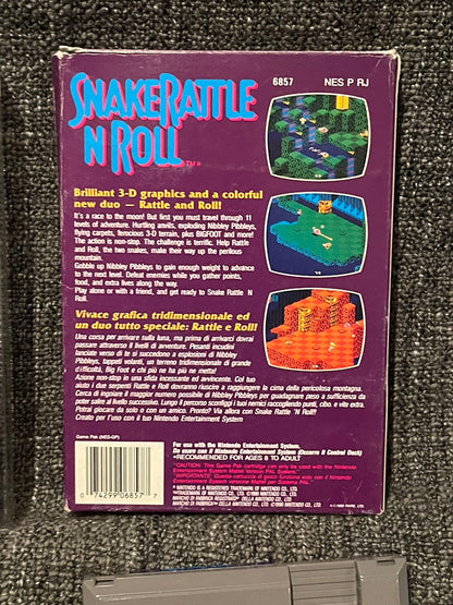 Snake Rattle N Roll Game Boxed- Nes - Nintendo / Entertainment System - Pal Version