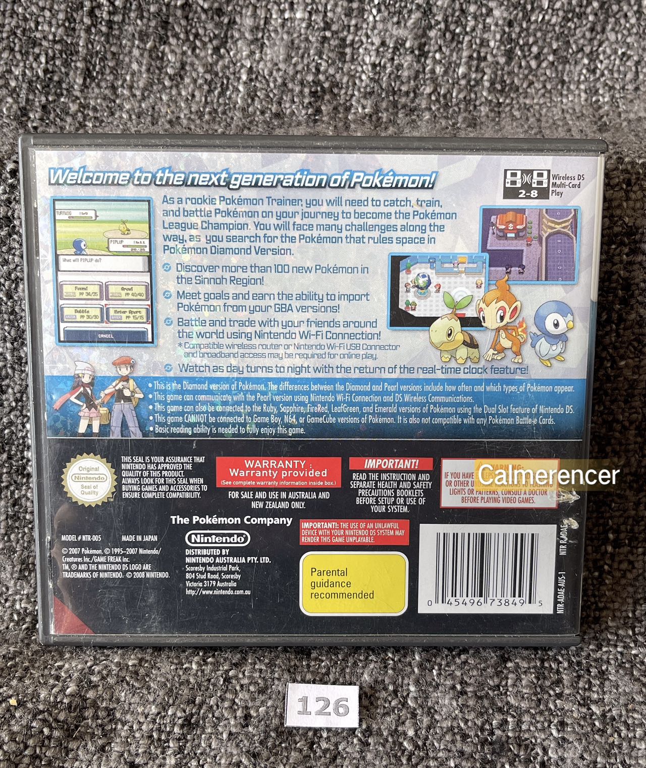 Pokemon Diamond Version Game Nintendo DS - Pal