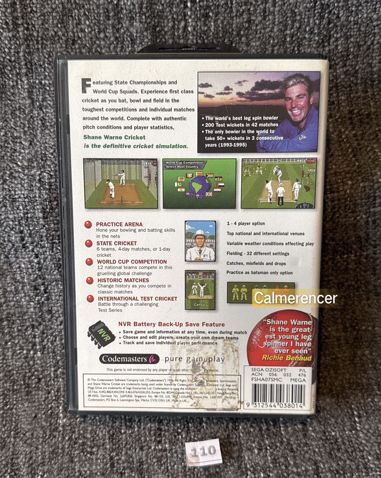 Shane Warne Cricket - Game - Sega Mega Drive