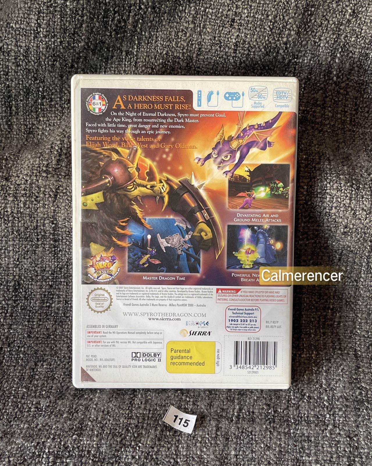 The Legend Of Spyro The Eternal Night - Nintendo Wii game