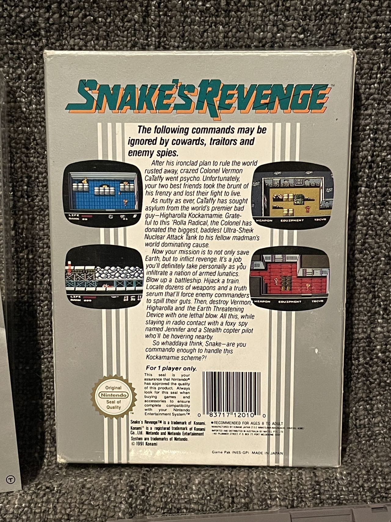 Snakes Revenge Game - Nes - Nintendo / Entertainment System - Pal Version