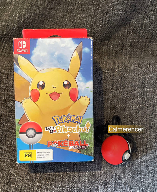 Pokemon Lets Go Pikachu! + Poke Ball Plus With Mew Boxed Missing insert and game Limited Edition Switch Game  - Nintendo