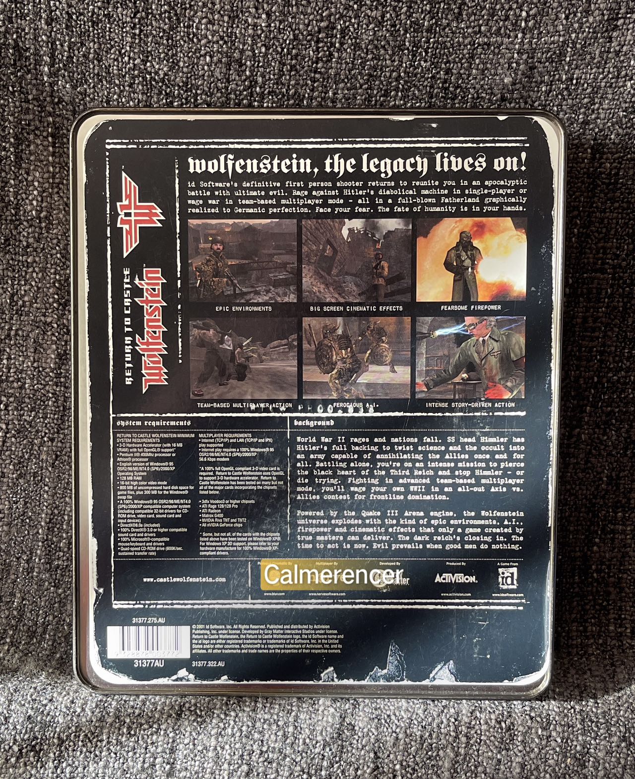 Return To Castle Wolfenstein Game - PC - CD ROM - Big Box