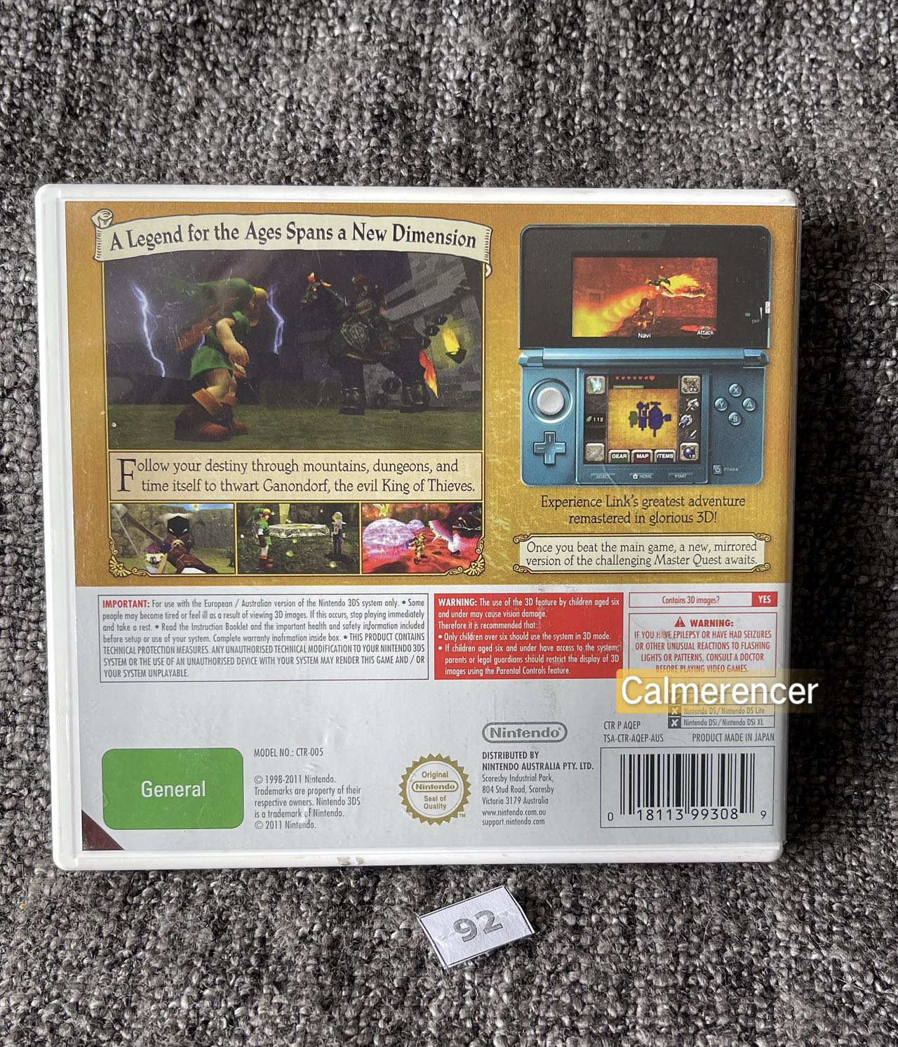 The Legend Of Zelda Ocarina of Time 3D Game Nintendo 3DS