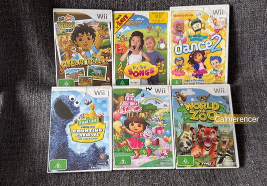 6x Young Kids Game Bundle -  Nintendo Wii